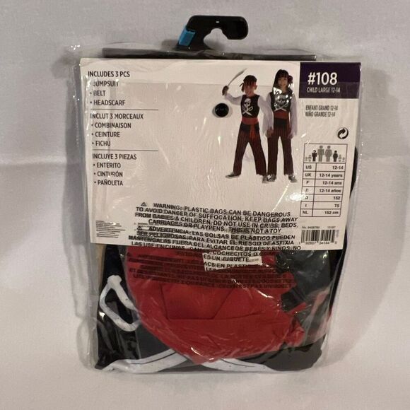 Kids Pirate Costume with Skull & Cross Bones NWT - Picture 2 of 2